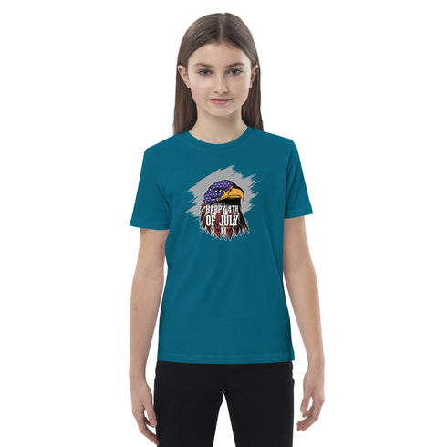 Happy 4th Of July Eagle Organic cotton kids t-shirt - Mainstream Freedom